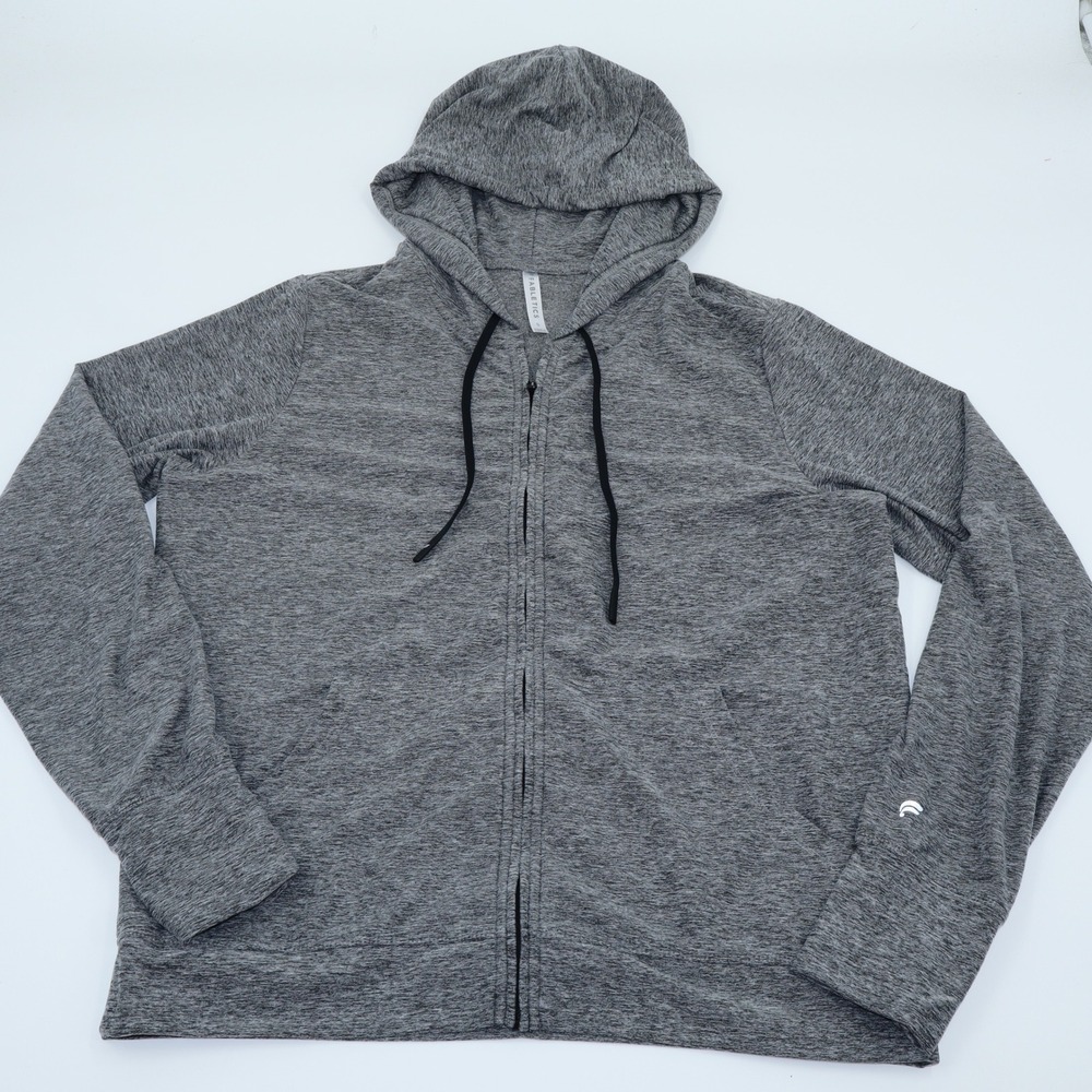 Fabletics Mens Space Dye Full Zip Hoodie Heather‎ Grey Athletic Jacket Small